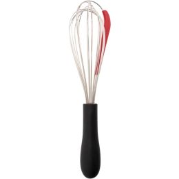 Stainless Steel Whisk with Integrated Silicone Scraper