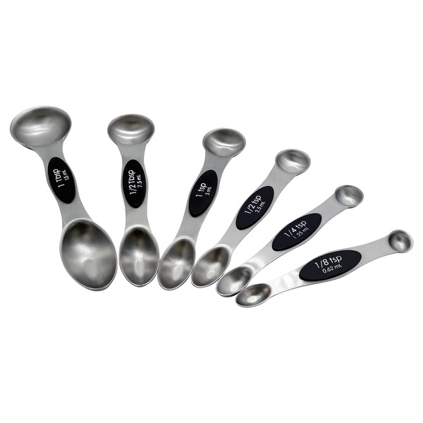 Pro Kitchen NCMMS8 Stainless Steel Magnetic 6-Piece Measuring Spoon Set