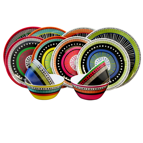 Gibson Almira 12-Piece Dinnerware Set in 4 Assorted Colors
