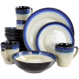 Gibson Couture Bands 16 Piece Stoneware Dinnerware Set