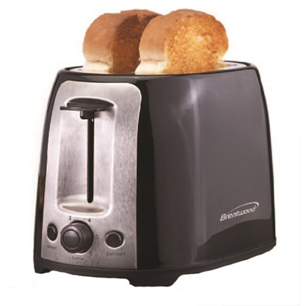 Brentwood 2 Slice Cool Touch Toaster; Black and Stainless Steel
