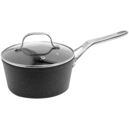 THE ROCK by Starfrit  THE ROCK by Starfrit Saucepan with Glass Lid and Stainless Steel Handles (2-Quart)