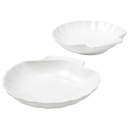 Starfrit 080880-006-BIST Porcelain Shell-Shaped Seafood Serving Bowls, Set of 2