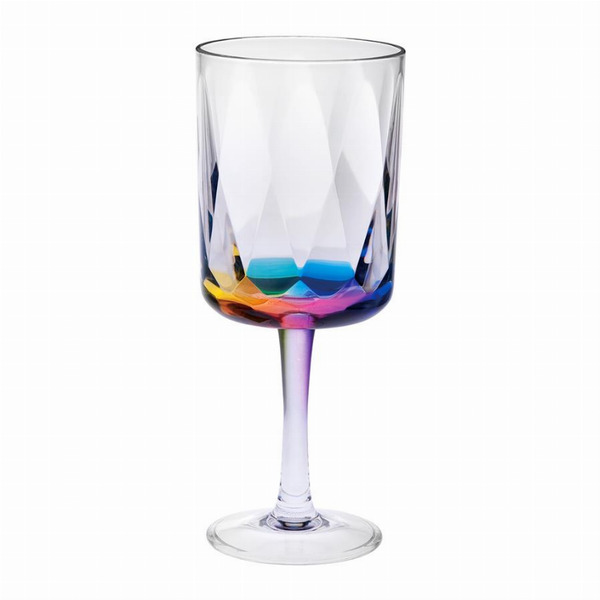 Acrylic Rainbow Diamond wine glass 15 oz. Set of 4