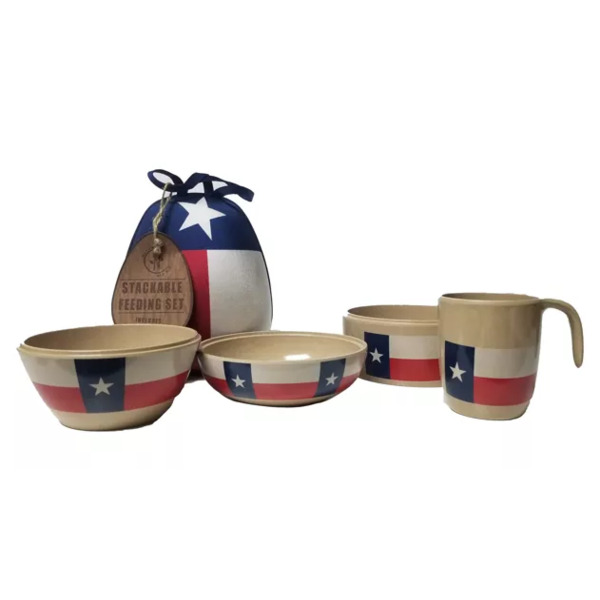 Refresh-A-Baby Stackable Eco-Friendly 4 Piece Nature Bowl Cup Set (Texas)
