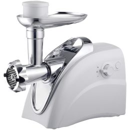 Brentwood Appliance Electric Meat Grinder and Sausage Stuffer (Color: White & Silver)