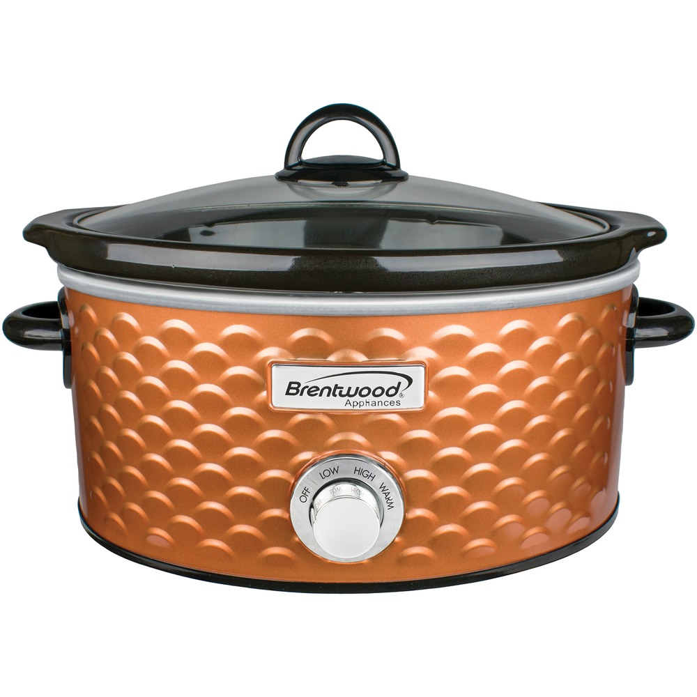 Brentwood Appliance Scallop Pattern Slow Cooker 4.5 Quart (Color: Copper)