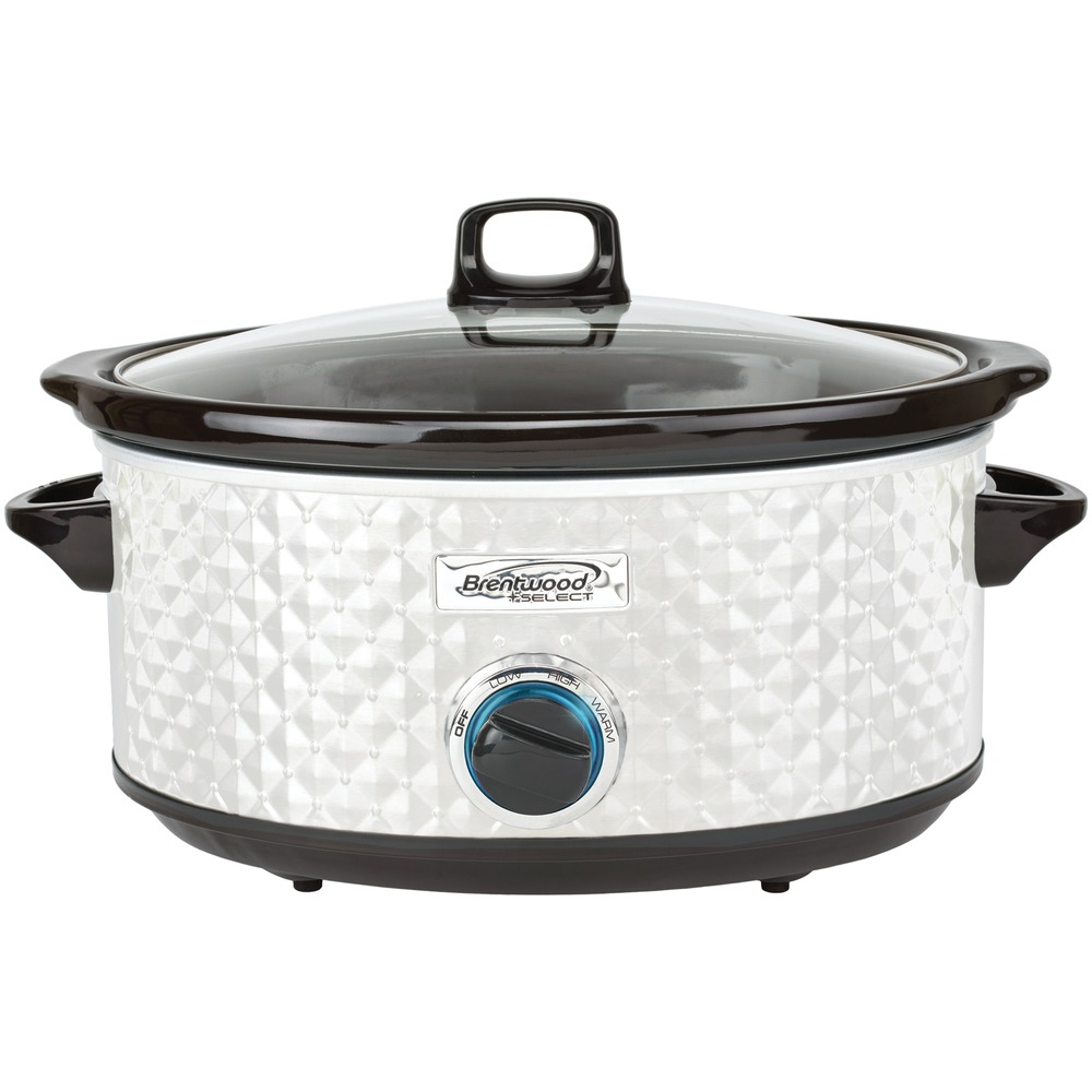 Brentwood Appliances  Slow Cooker (Color: Pearl White, size: 7 Quart)