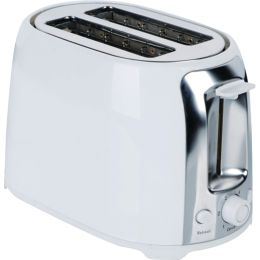 Brentwood Appliances Cool-Touch 2 SliceToaster with Extra-Wide Slots (Color: White & Stainless Steel)
