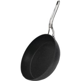 THE ROCK by Starfrit Fry Pan Black with Stainless Steel Handle (size: 12 Inch)