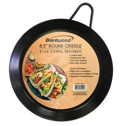 Carbon Steel Black Non-Stick Round Comal Griddle (size: 8.5 Inches)
