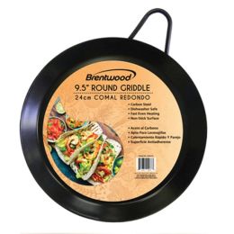 Carbon Steel Black Non-Stick Round Comal Griddle (size: 9.5 Inches)