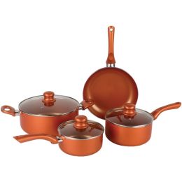 Brentwood Appliances BPS-107C Nonstick Cookware Set (Color: Copper, Piece: 7)