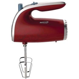 Brentwood Appliances Lightweight 5 Speed Electric Hand Mixer (Color: Red)