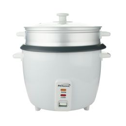 Brentwood Appliances White Rice Cooker and Food Steamer 350 watts (size: 8 Cup)