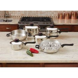 World's Finest 7-Ply Stainless Steel Steam Control Stainless Steel Cookware Set (Set: 17 Piece)