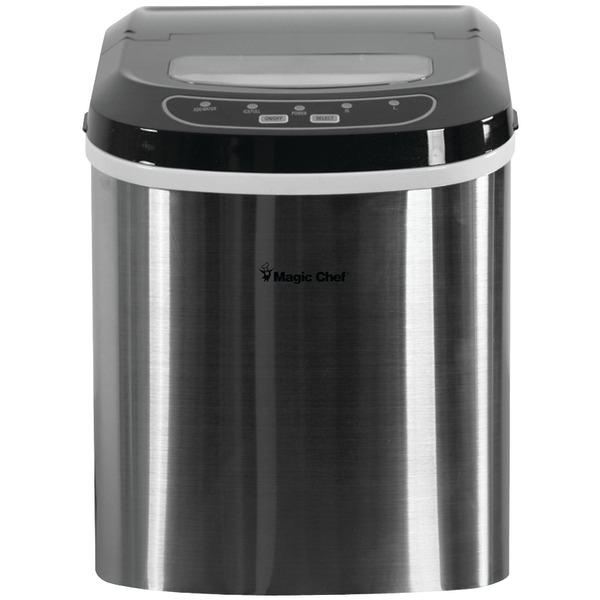 Magic Chef 27 Pound Capacity 1.8 Cubic Feet Portable Ice Maker (Color: Stainless Steel)