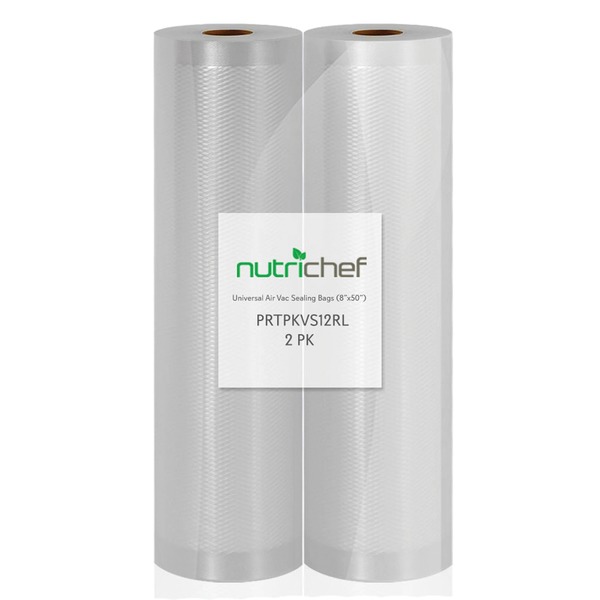 NutriChef Universal 8-Inch Vacuum Sealer Bags (Length: 100 Foot)