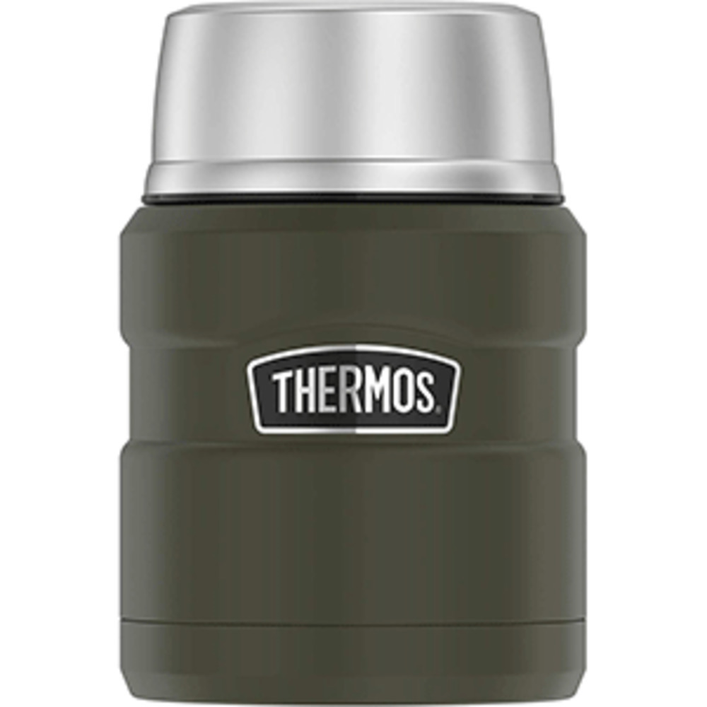Thermos Stainless King Vacuum Insulated Stainless Steel Food Jar 16 Ounce (Color: Matte Army Green)