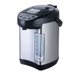 Electric Stainless Steel and Black Hot Water Dispenser (size: 3.3 Liters)