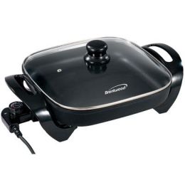Brentwood Appliances Stainless Steel Nonstick Electric Skillet with Glass Lid 1400-watt (size: 12 Inch)
