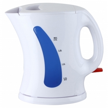 Brentwood Cordless Plastic Tea Kettle White (Color: White and Gray, size: 2 Liter)