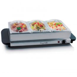 MegaChef Stainless Steel Buffet Server & Food Warmer, Heated Warming Tray and Removable Tray Frame (size: Pans)