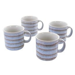 Meritage Blurry II .01 Round Stoneware 19 Ounce 4 Piece Mug Set (Color: Brown)