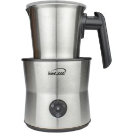 Brentwood Appliances Stainless Steel Cordless Electric 15 Ounce Milk Frother, Warmer and Hot Chocolate Maker (Color: Silver)