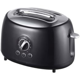 Brentwood Appliances Cool-Touch Retro Toaster with Extra-Wide Slots 2 Slice (Color: Black)
