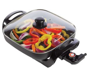 Brentwood Appliances Nonstick Black Electric Skillet with Glass Lid (1,400W (size: 12 Inch)