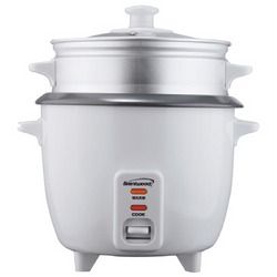 Brentwood White Rice Cooker With Steamer (size: 10 Cup)