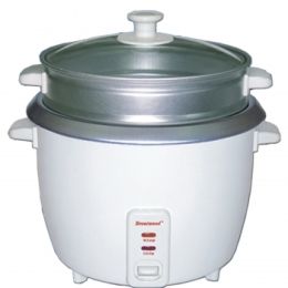 Brentwood White Rice Cooker/Non-Stick with Steamer (size: 5 cup)